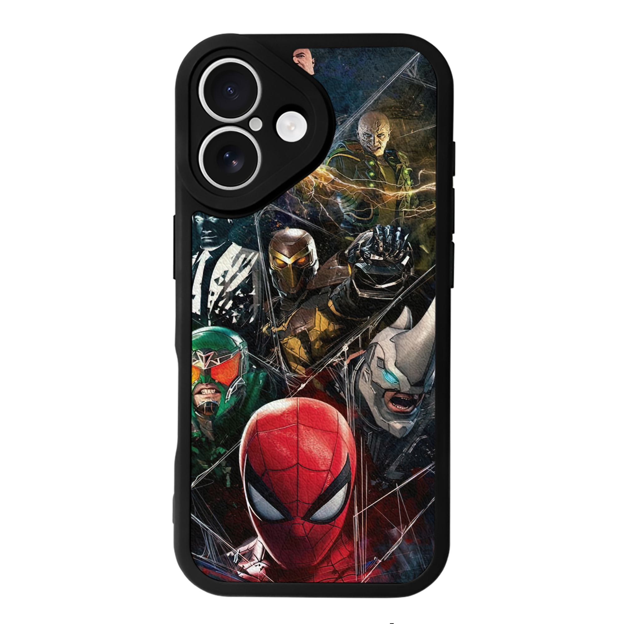 Spider Man スパイダーマン 【iPhone 16シリーズ対応】シリコンスマホケース（レザー調） 材質：シリコン